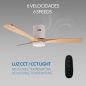 Ventilateur Plafond 40W Blanc et Bois CCT6000K-4000K-3000K