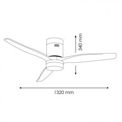 Ventilateur Plafond 40W Blanc et Bois CCT6000K-4000K-3000K