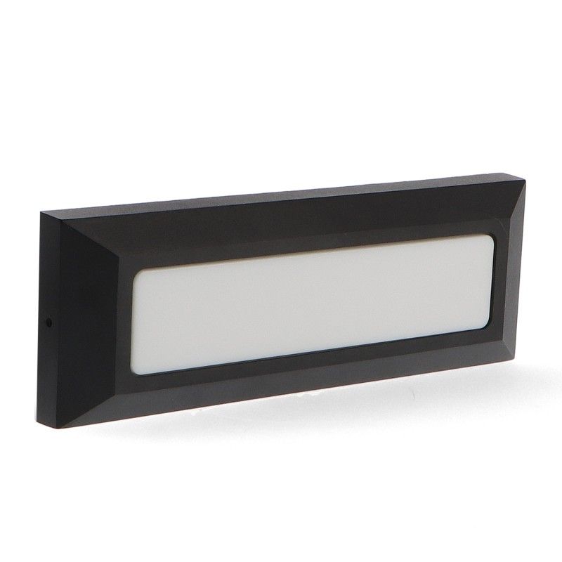 Spot Escalier LED Rectangulaire 5W Noir IP54 Encastrable – Balise Murale Étanche