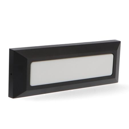 Spot Escalier LED Rectangulaire 5W Noir IP54 Encastrable – Balise Murale Étanche