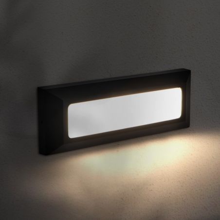 Spot Escalier LED Rectangulaire 5W Noir IP54 Encastrable – Balise Murale Étanche