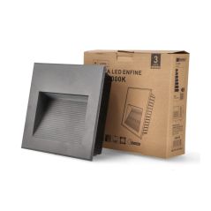 Spot Escalier LED Carré 10W Noir IP65 Encastrable – Balise Murale Étanche