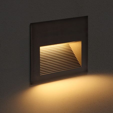 Spot Escalier LED Carré 10W Noir IP65 Encastrable – Balise Murale Étanche