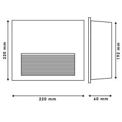 Spot Escalier LED Carré 10W Noir IP65 Encastrable – Balise Murale Étanche