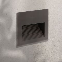 Spot Escalier LED Carré 10W Noir IP65 Encastrable – Balise Murale Étanche