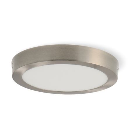 Plafonnier LED 20W rond nickel Ø225mm - Eclairage ajustable CCT3000K-4000K-6000K