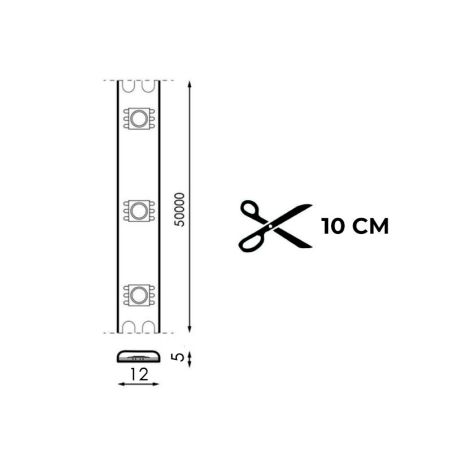 Ruban LED 220V 12W/m IP67 Blanc Neutre 4000K – Bande Lumineuse étanche Extérieur