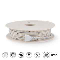 Ruban LED 220V 12W/m IP67 Blanc Neutre 4000K – Bande Lumineuse pour Extérieur et Intérieur