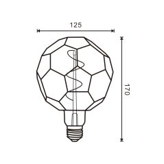 Ampoule LED E27 4W G125 Filament Spirale – Équivalent 30W Halogène – Style Vintage décoratif