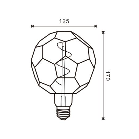 Ampoule LED E27 4W G125 Filament Spirale – Équivalent 30W Halogène – Style Vintage décoratif