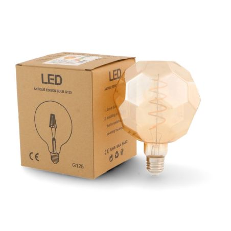 Ampoule LED E27 4W G125 Filament Spirale – Équivalent 30W Halogène – Style Vintage décoratif