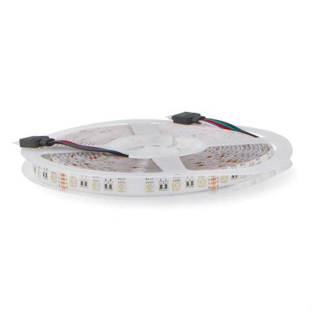 Ruban LED 24V 14W/m IP65 RGBW - Bande lumineuse multicolore + Blanc Froid 6000K étanche