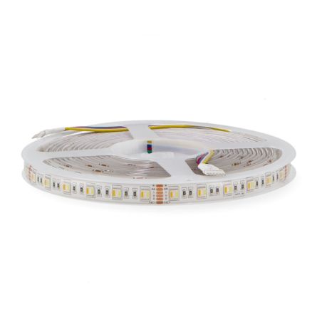 Ruban LED 24V 14W/m IP65 RGB+CCT - Bande lumineuse multicolore + Blanc Ajustable 6000K-4000K-3000K étanche