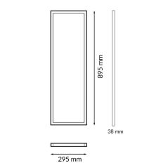 Plafonnier LED 36W rectangulaire 30x90cm - Eclairage ajustable CCT3000K-4000K-6000K