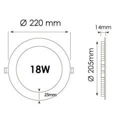 Spot extra plat 18W Noir