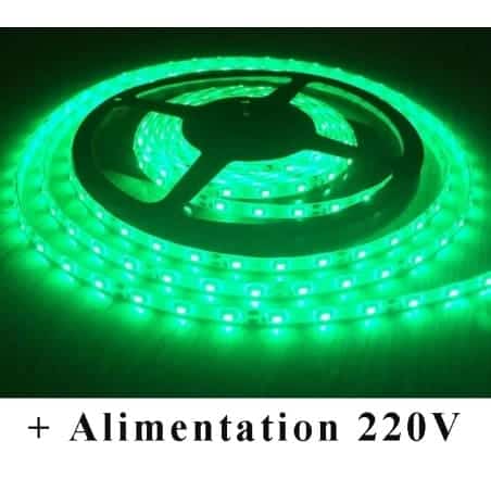 Ruban LED 12V SMD2835 60 LEDs/m IP54 Vert avec Alimentation 12V-230V – Option Contrôleur RF 12V