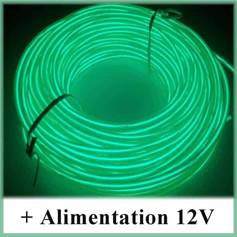 Kit Néon fil 12V Vert Kit Néon fil 12V Vert