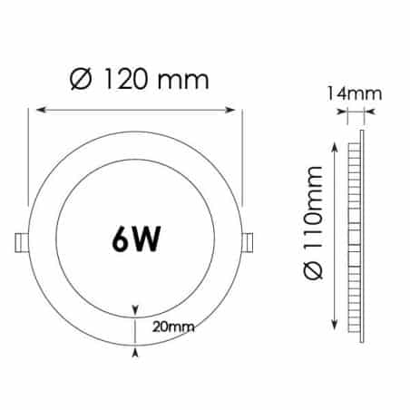 Spot extra plat 6W Noir