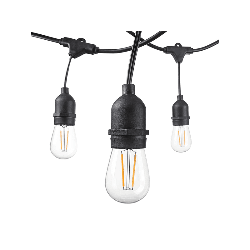 Guirlande lumineuse de 14,4m avec 15 ampoules E27 IP65 Noir Guirlande lumineuse de 14,4m avec 15 ampoules E27 IP65 Noir