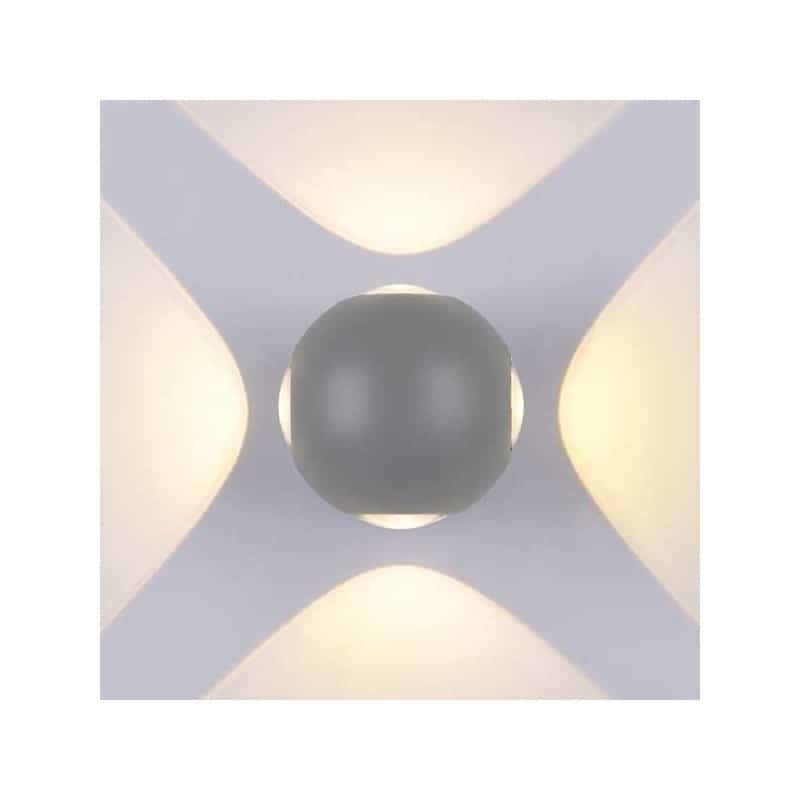 Applique murale ronde 4W grise Applique murale ronde 4W grise