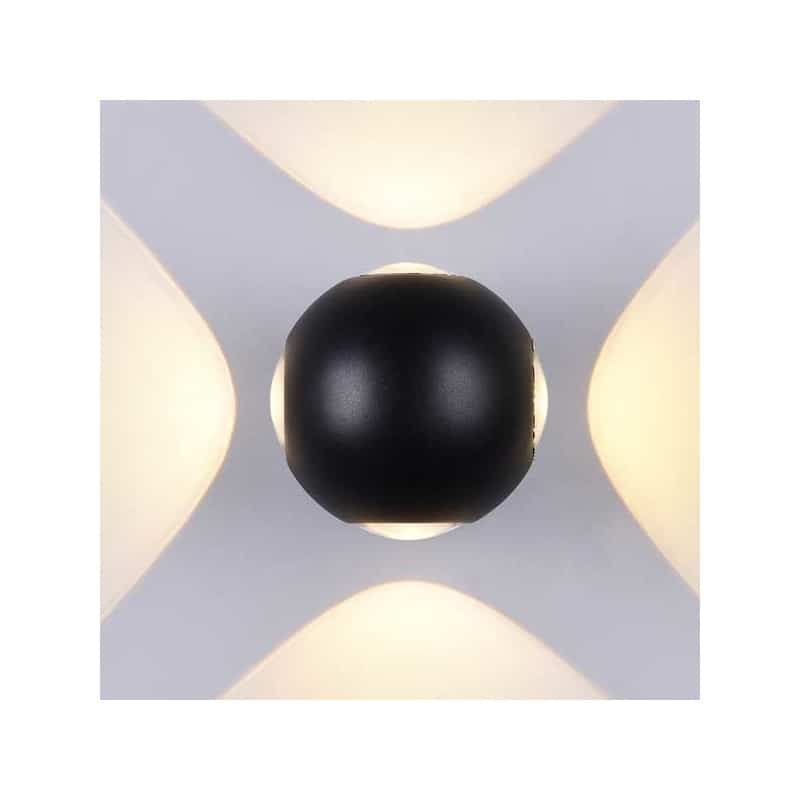 Applique murale ronde 4W noire Applique murale ronde 4W noire