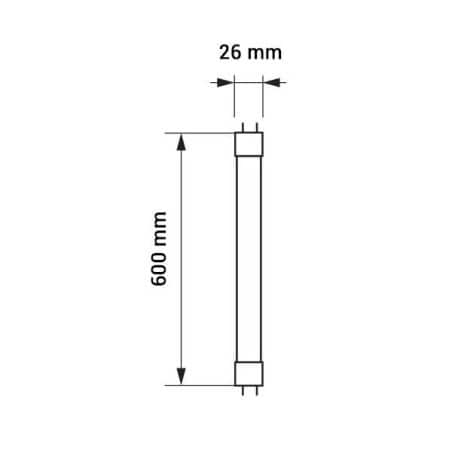 Tube LED T8 60cm 9W plastique souple connexion 1 côté