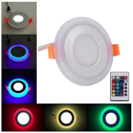 Spot extra plat 2 couleurs 6W RGB