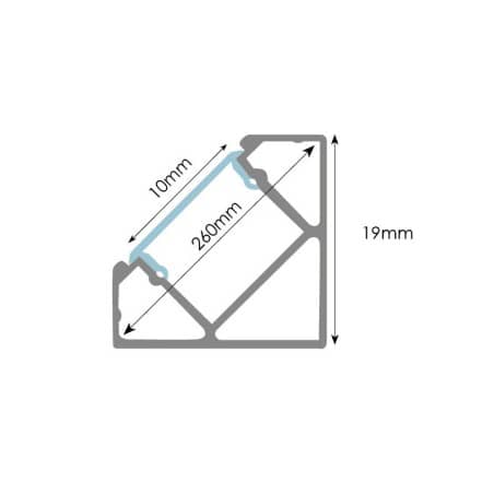 Profilé alu d'angle Noir Ruban LED