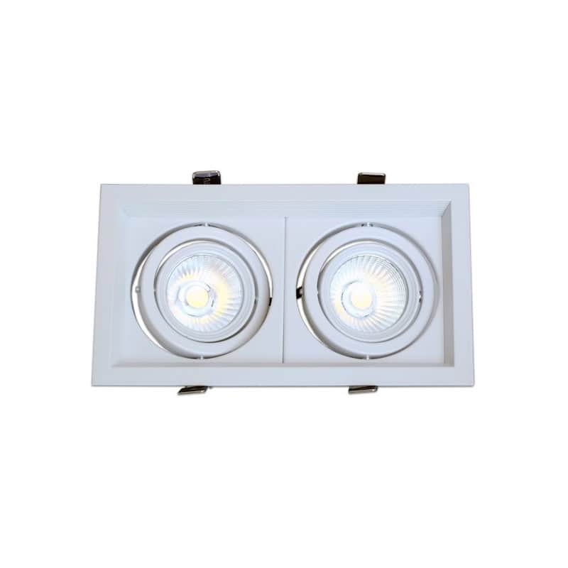 Double Spot orientable AR60 carré Blanc Double Spot orientable AR60 carré Blanc