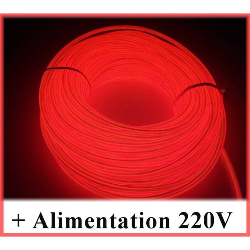 Kit Néon fil 220V Rouge Kit Néon fil 220V Rouge