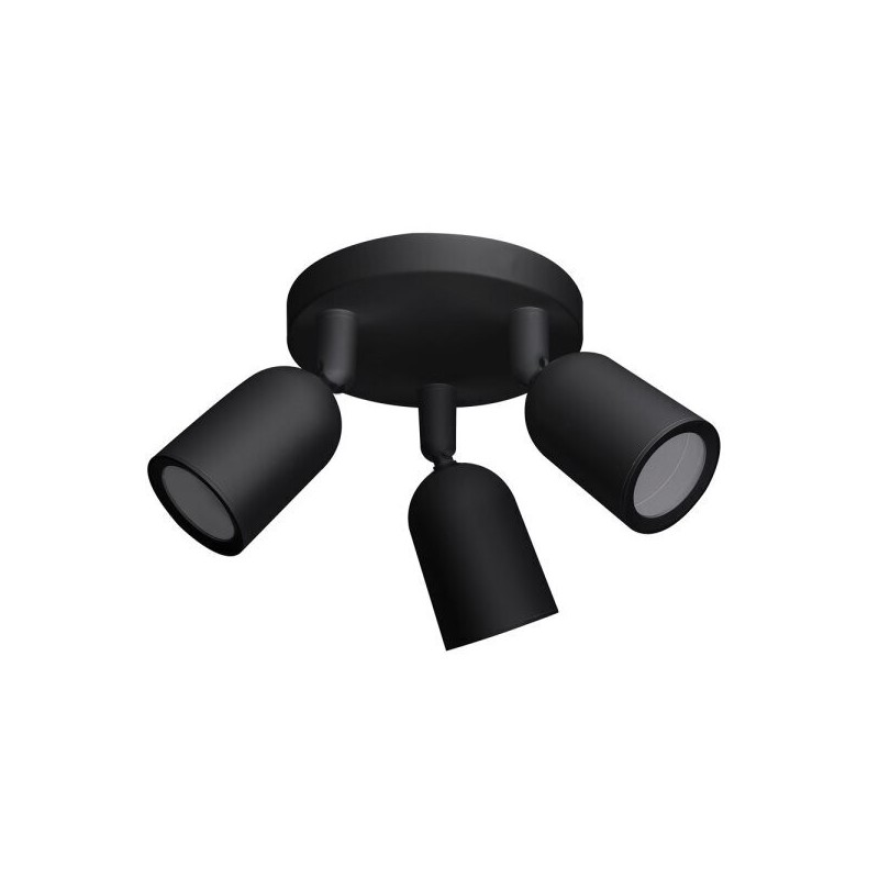 Plafonnier Triple GU10 orientable Noir