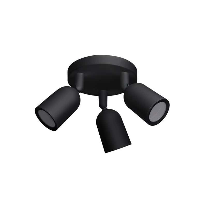 Plafonnier Triple GU10 orientable Noir Plafonnier Triple GU10 orientable Noir