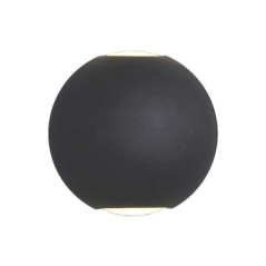 Applique murale ronde 6W ronde noir