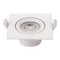 Spot LED orientable 7W COB carré blanc – Encastrable Ø75mm – Éclairage intérieur