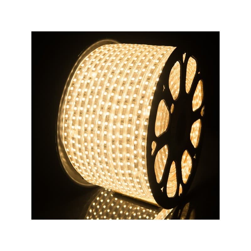 Ruban LED 220V direct blanc chaud 120LED/m sécable tous les 100cm